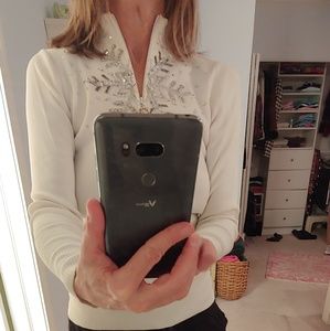 White sparkle Boston Proper Sweater